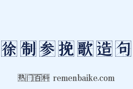 徐制参挽歌造句是什么意思的图片